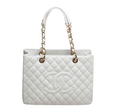 chanel white big bag|White Chanel shopping bag.